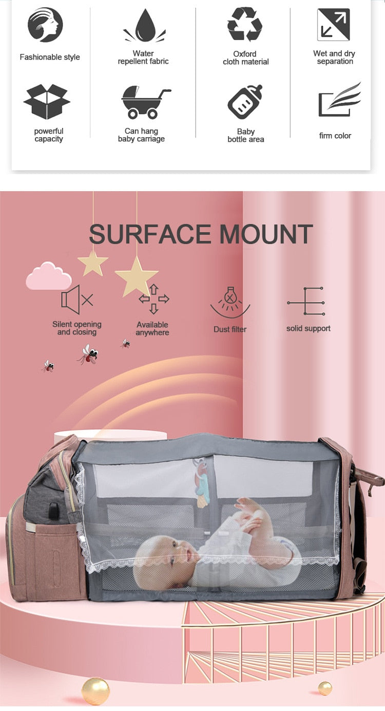 CarryCrib™ - Diaper Bag & Portable Baby Crib