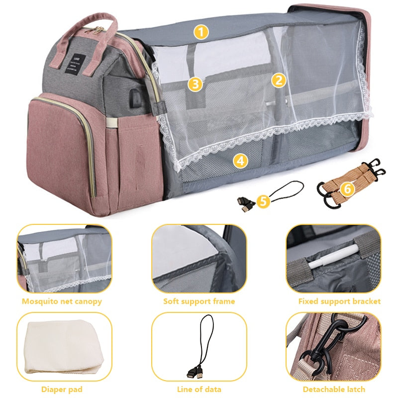 CarryCrib™ - Diaper Bag & Portable Baby Crib