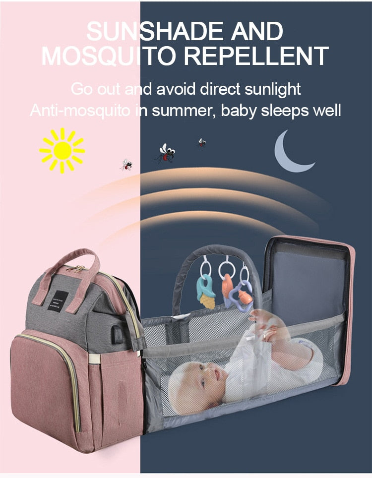 CarryCrib™ - Diaper Bag & Portable Baby Crib